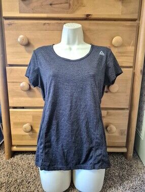 Reebok Women's Heather Charcoal Short Sleeve Tee Size M